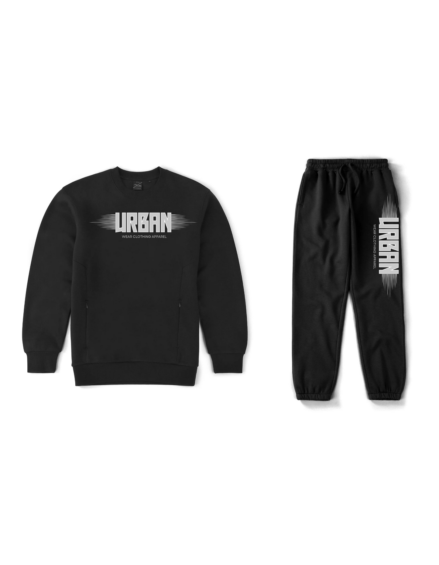 NEW! Plus Size Urban Wear Premium Crew Neck / Invisible Zip Jogger Set