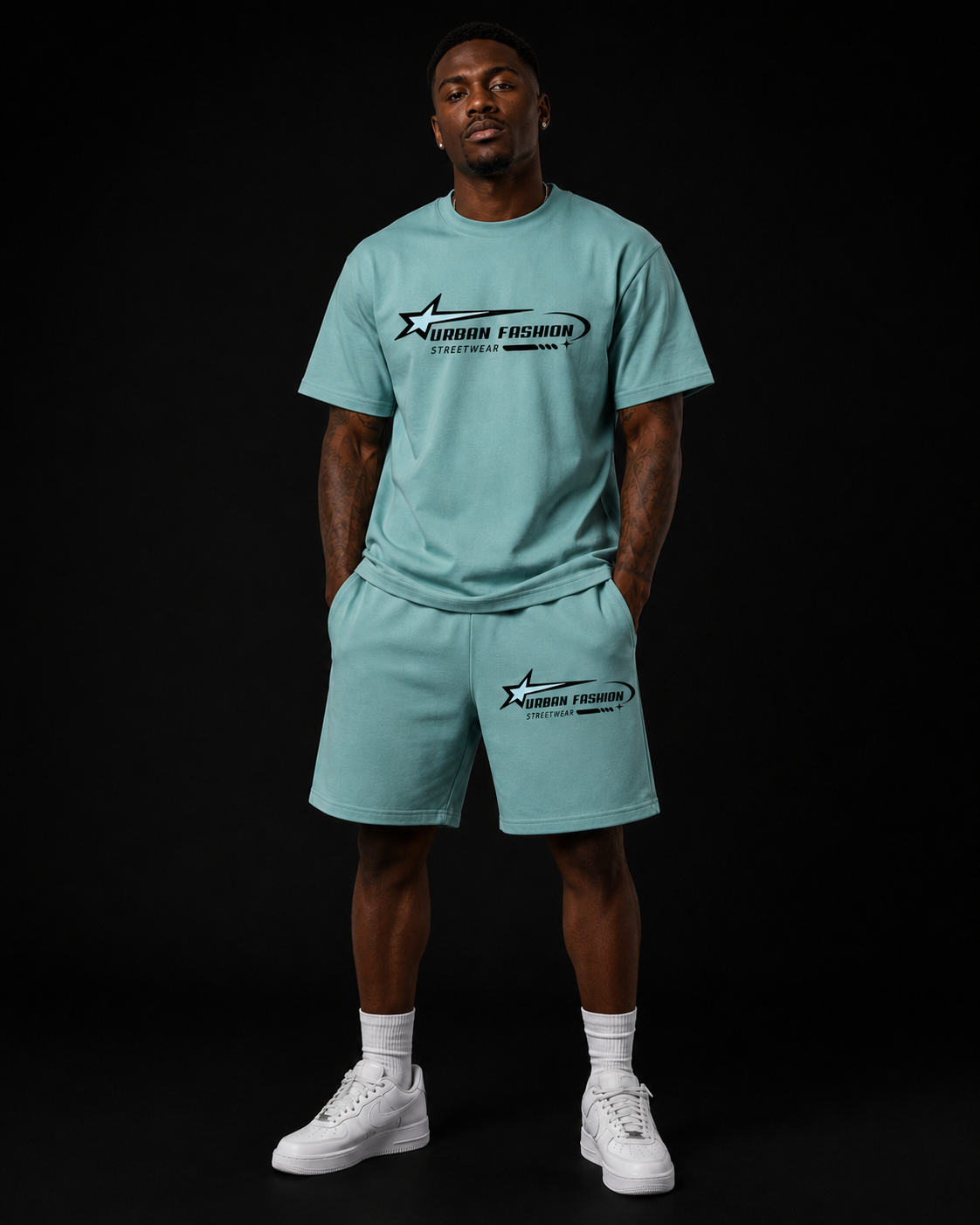 NEW! Urban Fashion Unisex Mockneck Short Set