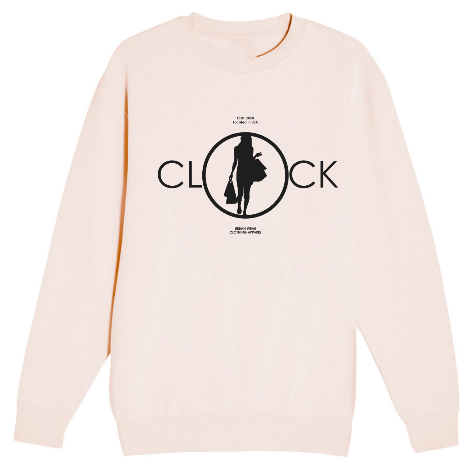 NEW! Women's Urban Wear [Clock It] Crew Neck Sweater
