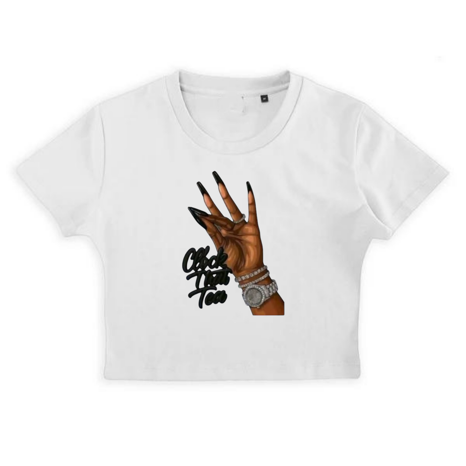 NEW! Women's Urban Wear [Clock That Tea] Crop Top T Shirt