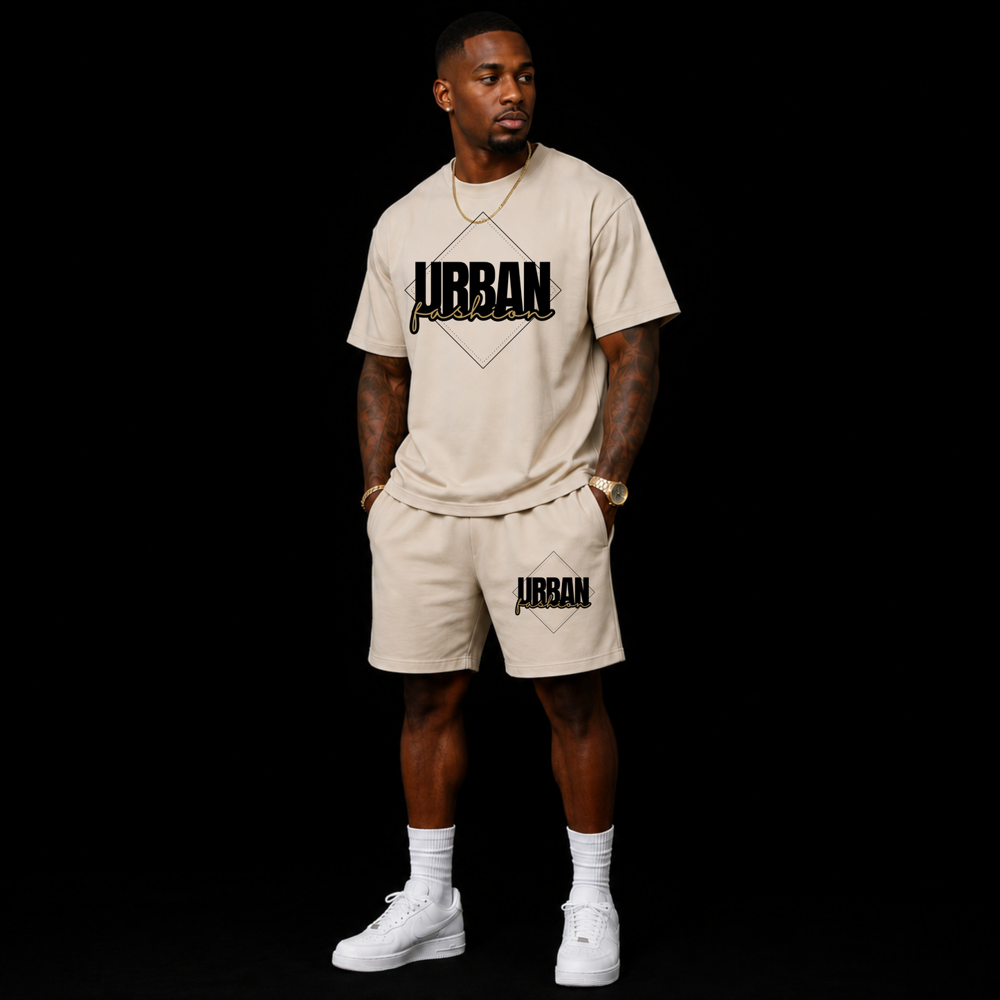 NEW! Urban Fashion Unisex Mockneck Short Set