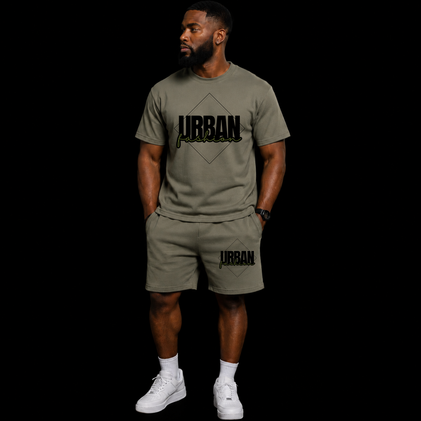 NEW! Urban Fashion Unisex Mockneck Short Set