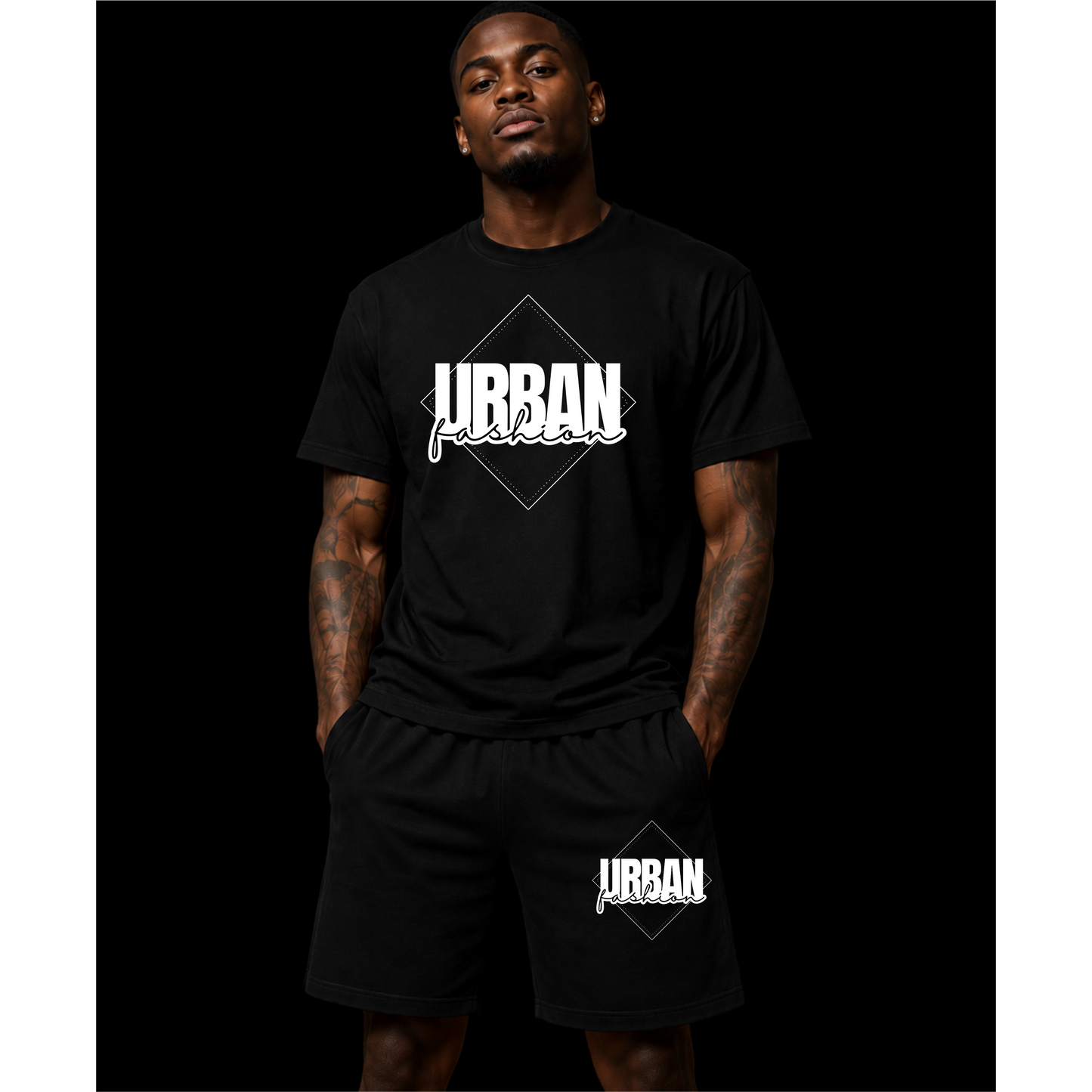 NEW! Urban Fashion Unisex Mockneck Short Set