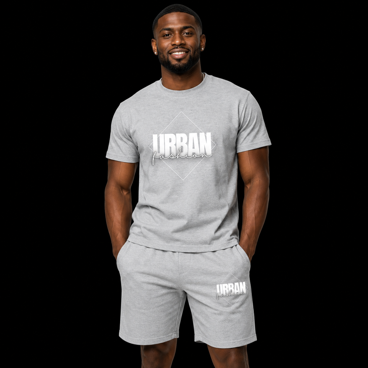 NEW! Urban Fashion Unisex Mockneck Short Set