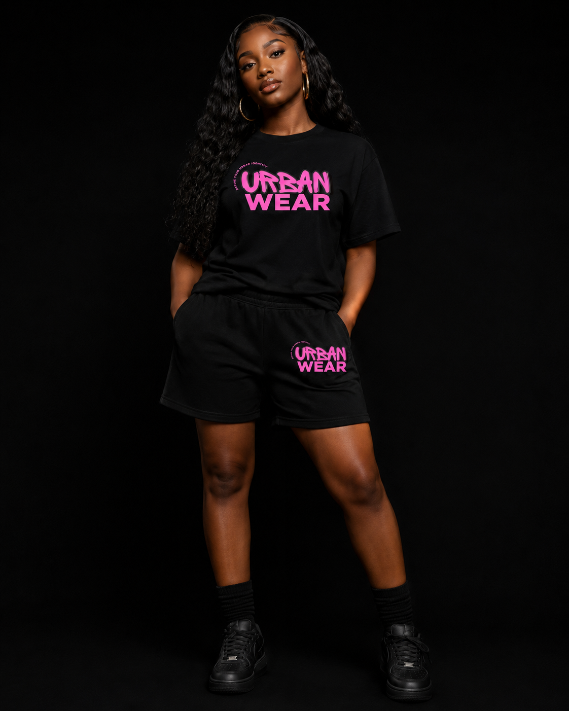 NEW! Urban Wear Clothing Unisex Mockneck Short Set