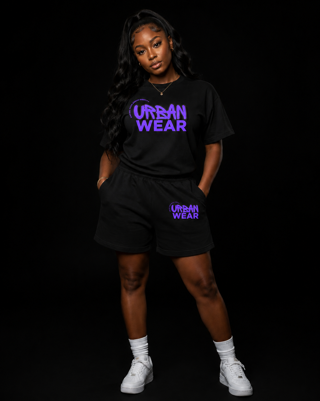 NEW! Urban Wear Clothing Unisex Mockneck Short Set