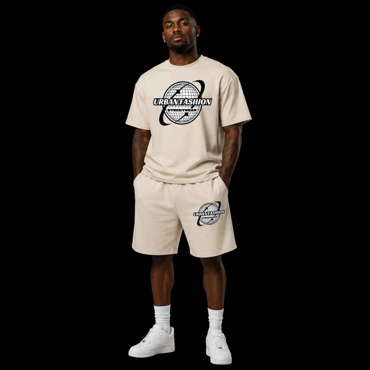 NEW! Urban Fashion Unisex Mockneck Short Set