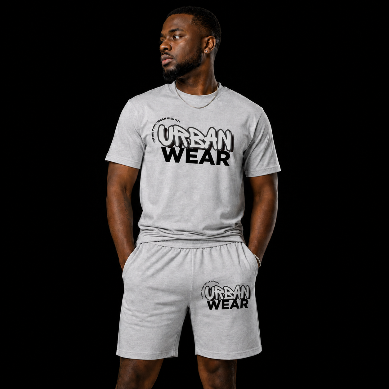 NEW! Urban Wear Clothing Unisex Mockneck Short Set