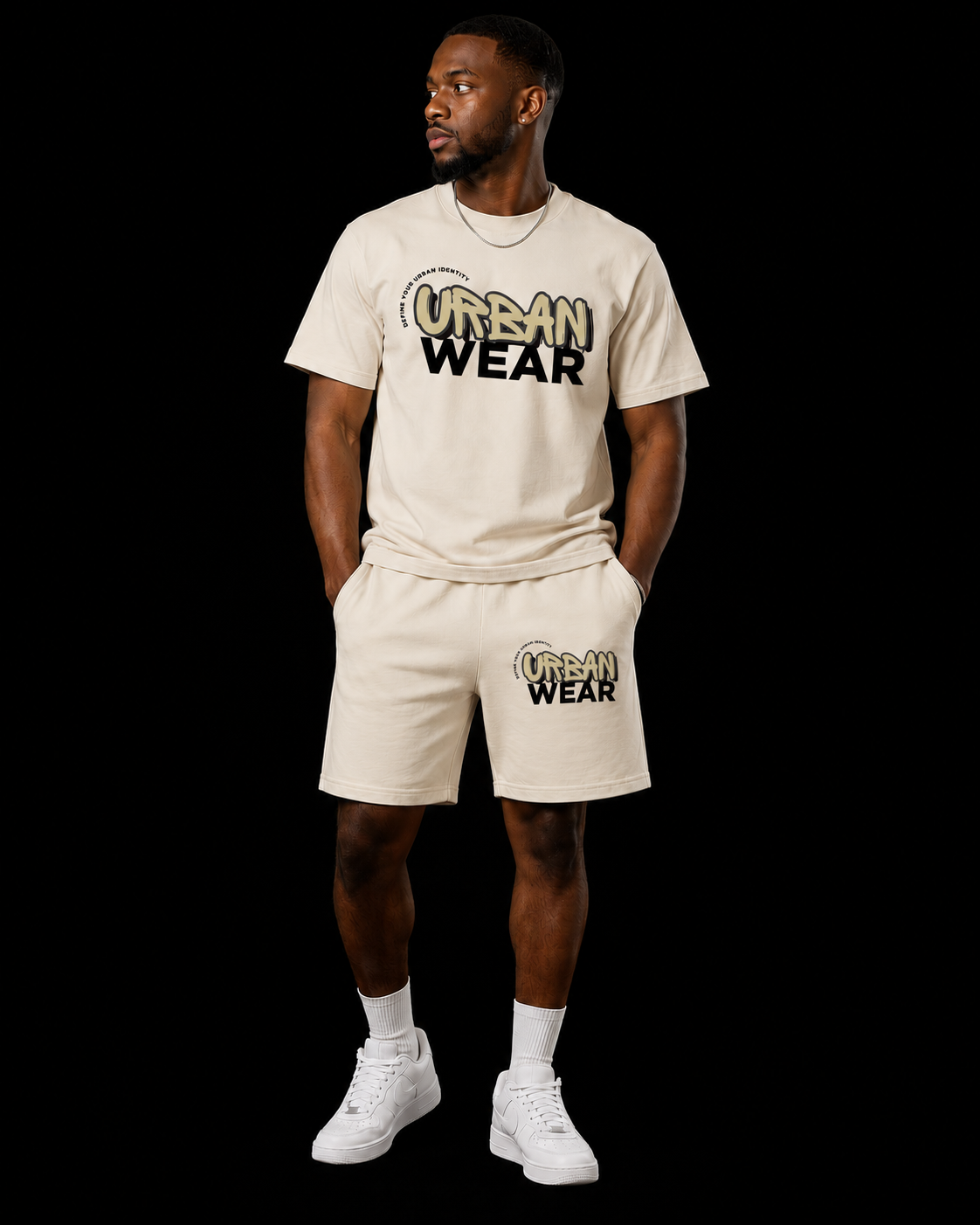 NEW! Urban Wear Clothing Unisex Mockneck Short Set