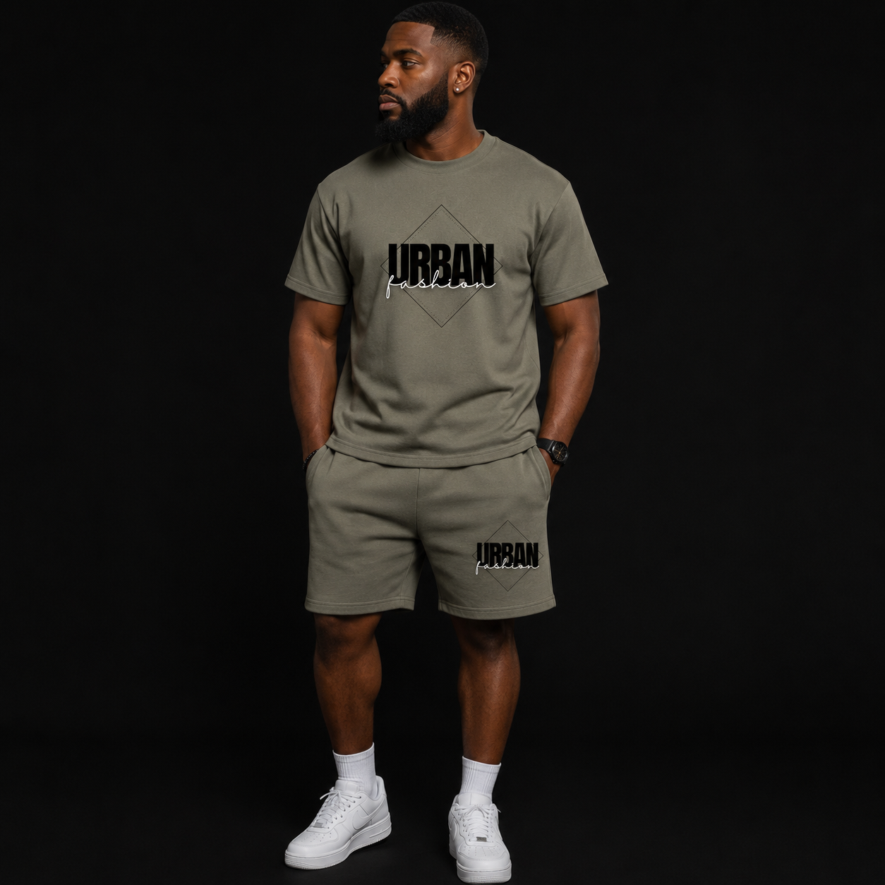 NEW! Urban Fashion Unisex Mockneck Short Set