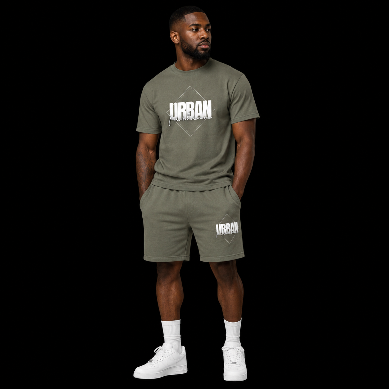 NEW! Urban Fashion Unisex Mockneck Short Set