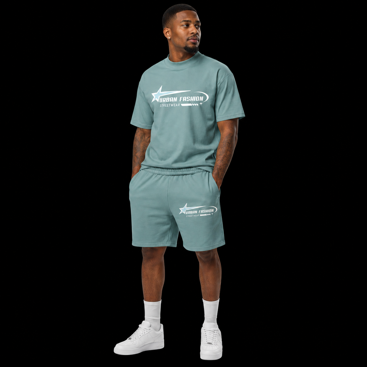 NEW! Urban Fashion Unisex Mockneck Short Set