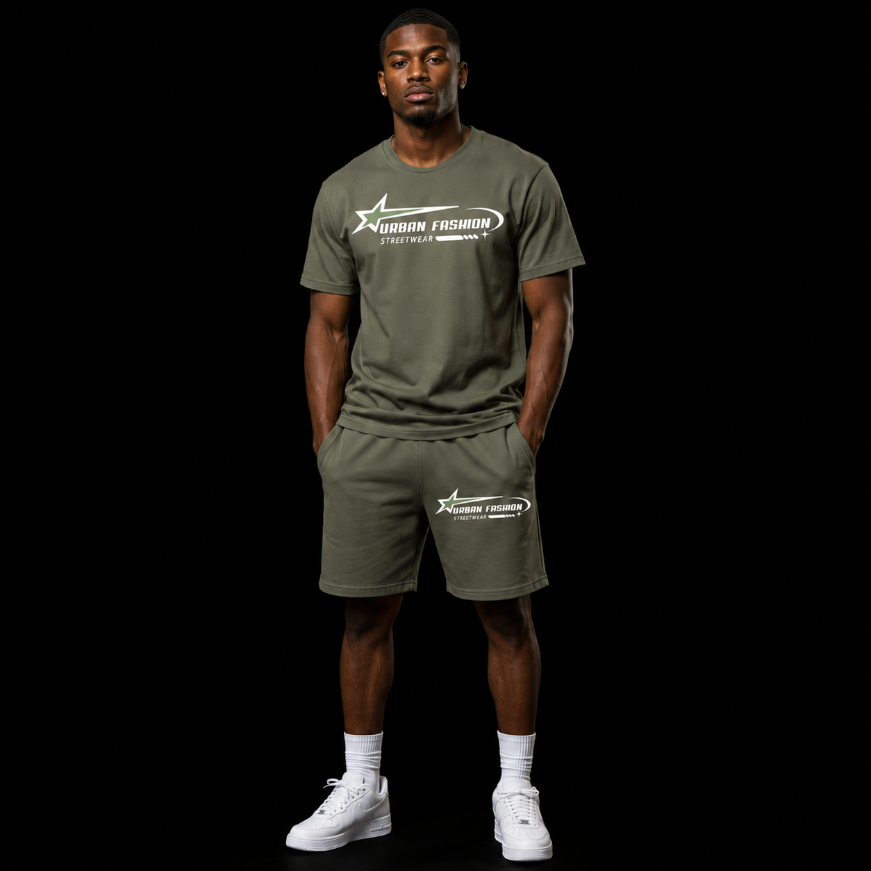 NEW! Urban Fashion Unisex Mockneck Short Set