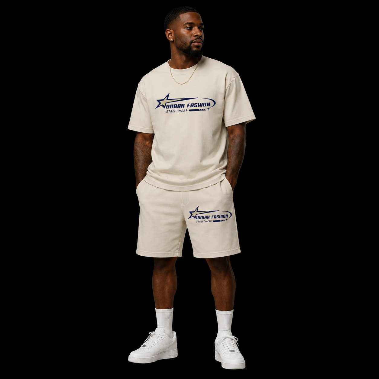 NEW! Urban Fashion Unisex Mockneck Short Set