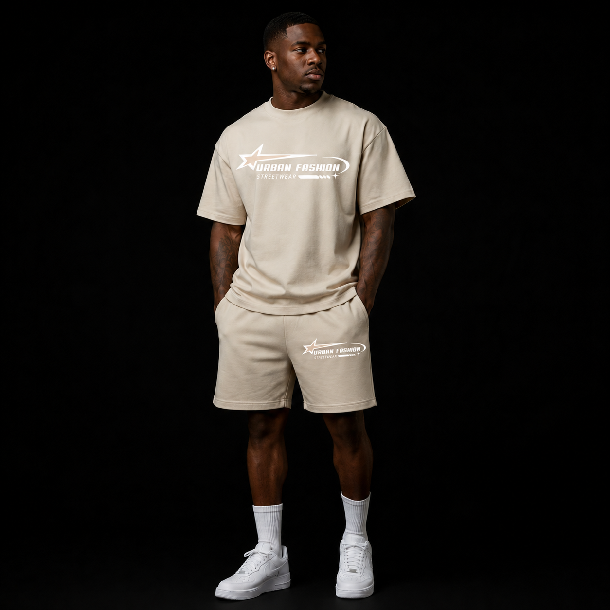 NEW! Urban Fashion Unisex Mockneck Short Set