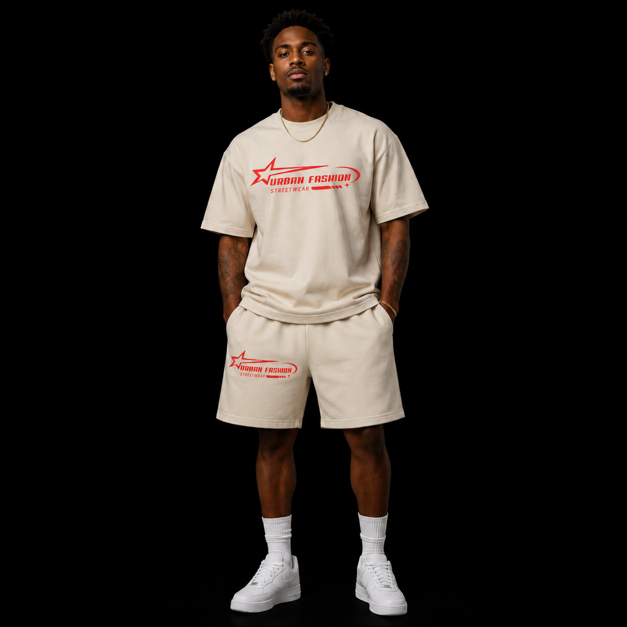 NEW! Urban Fashion Unisex Mockneck Short Set