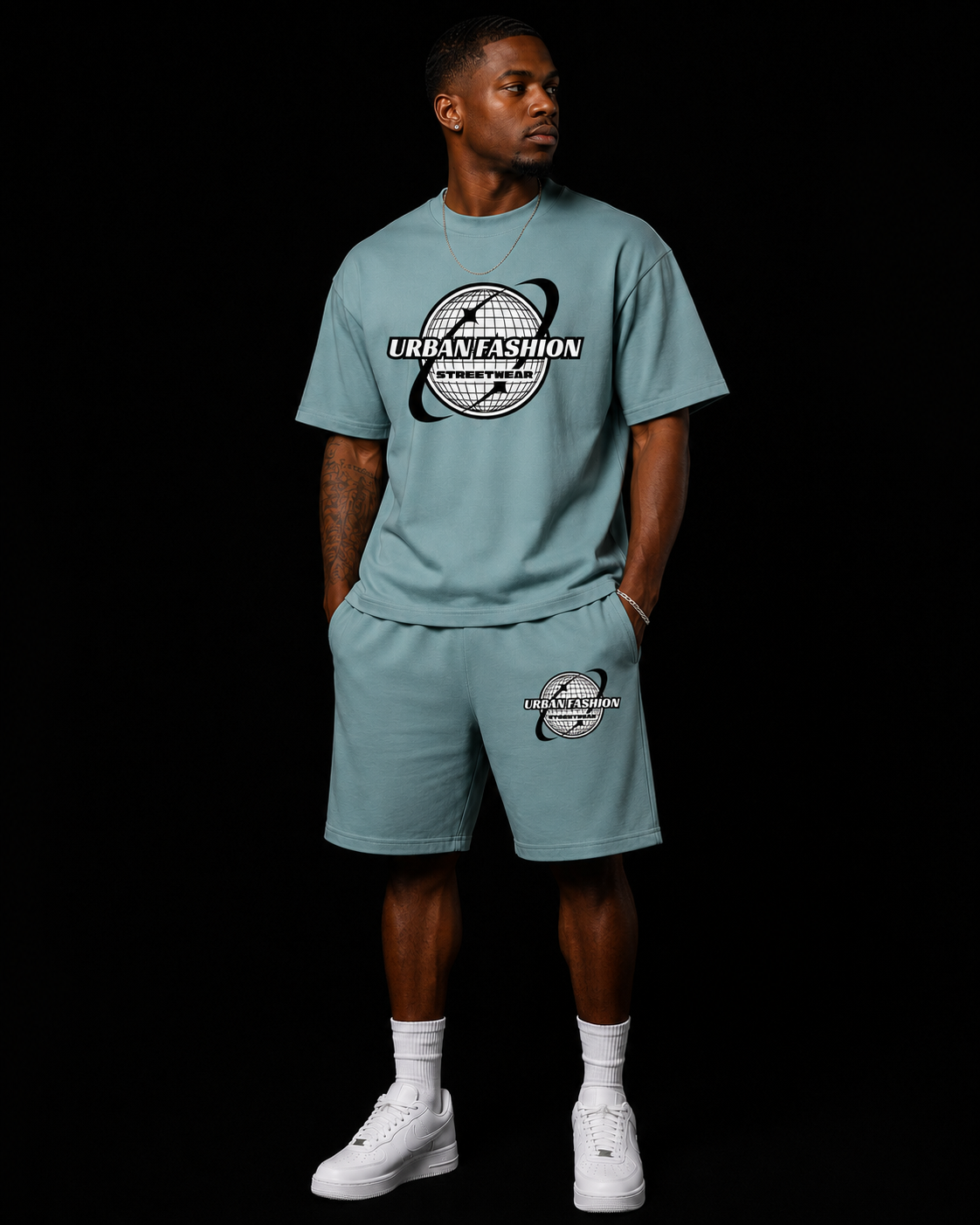 NEW! Urban Fashion Unisex Mockneck Short Set