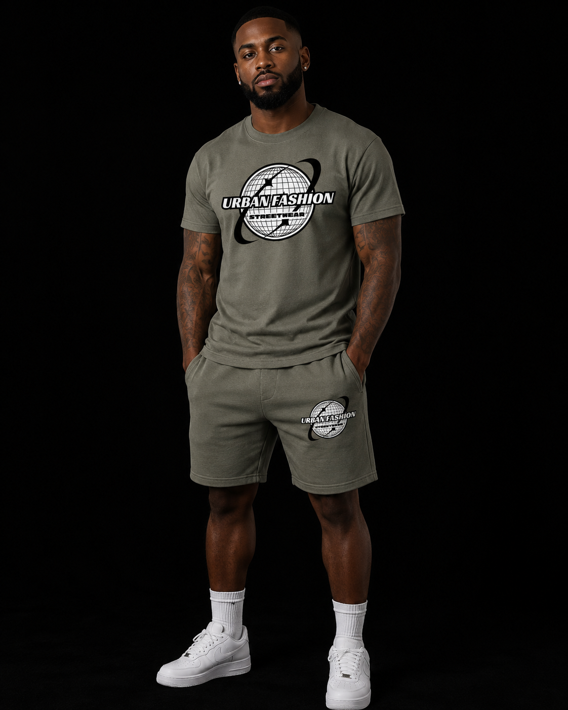 NEW! Urban Fashion Unisex Mockneck Short Set