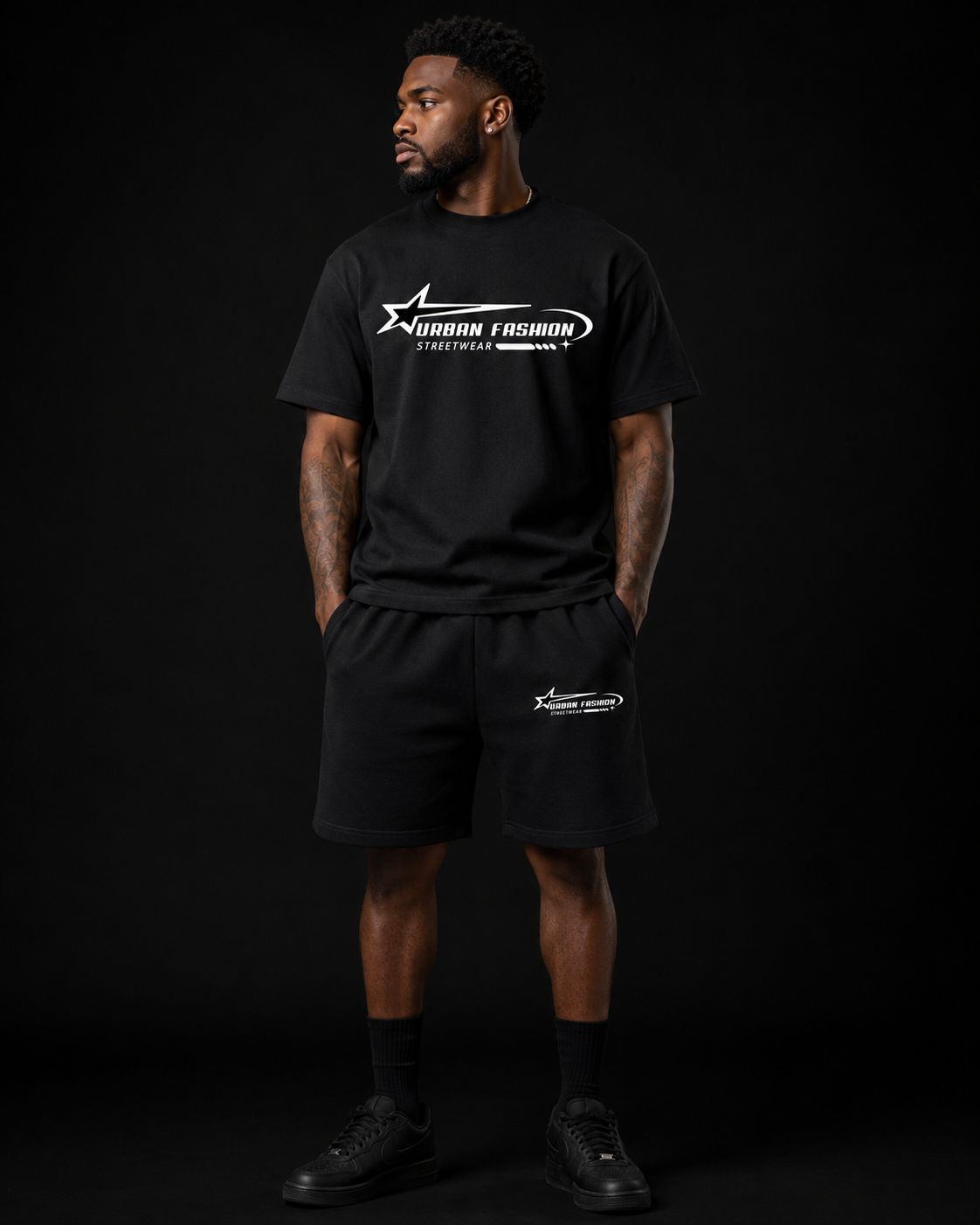 NEW! Urban Fashion Unisex Mockneck Short Set
