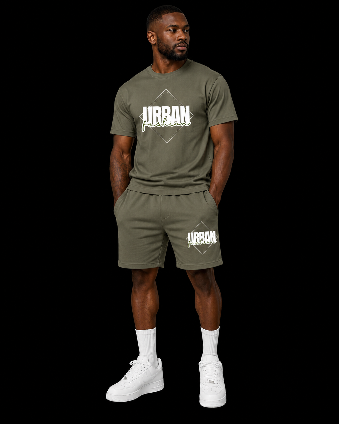 NEW! Urban Fashion Unisex Mockneck Short Set