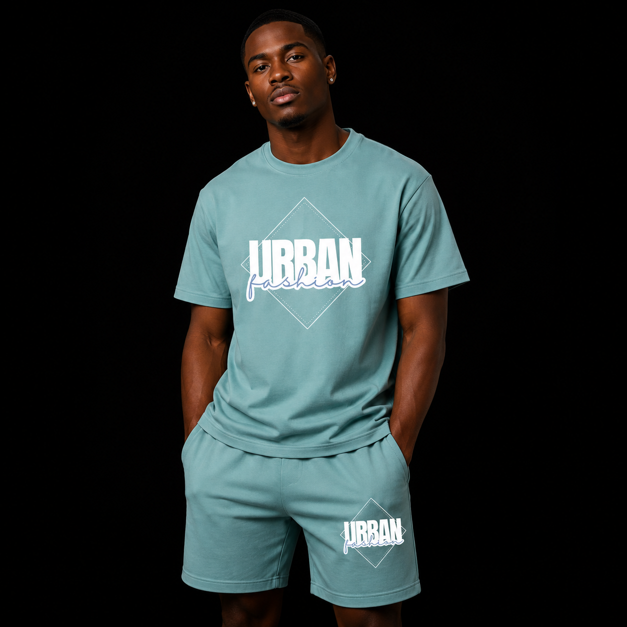 NEW! Urban Fashion Unisex Mockneck Short Set