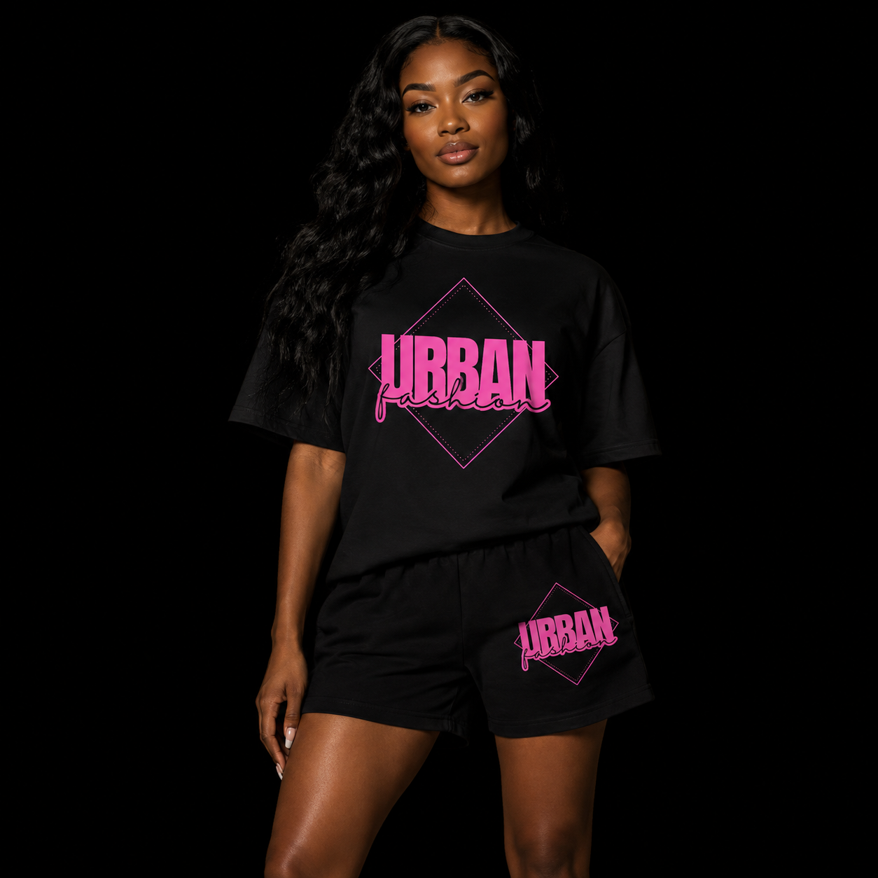 NEW! Urban Fashion Unisex Mockneck Short Set