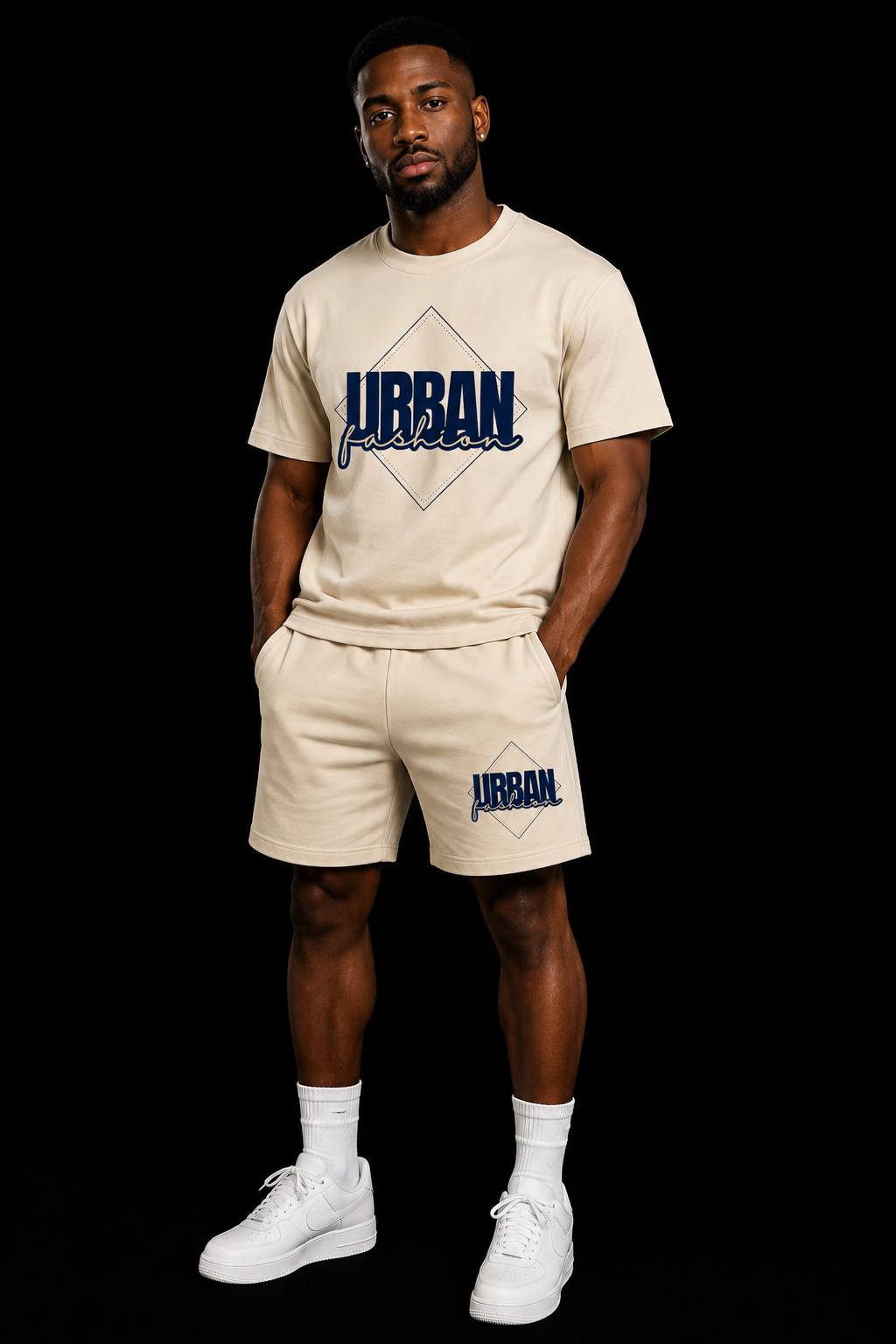 NEW! Urban Fashion Unisex Mockneck Short Set