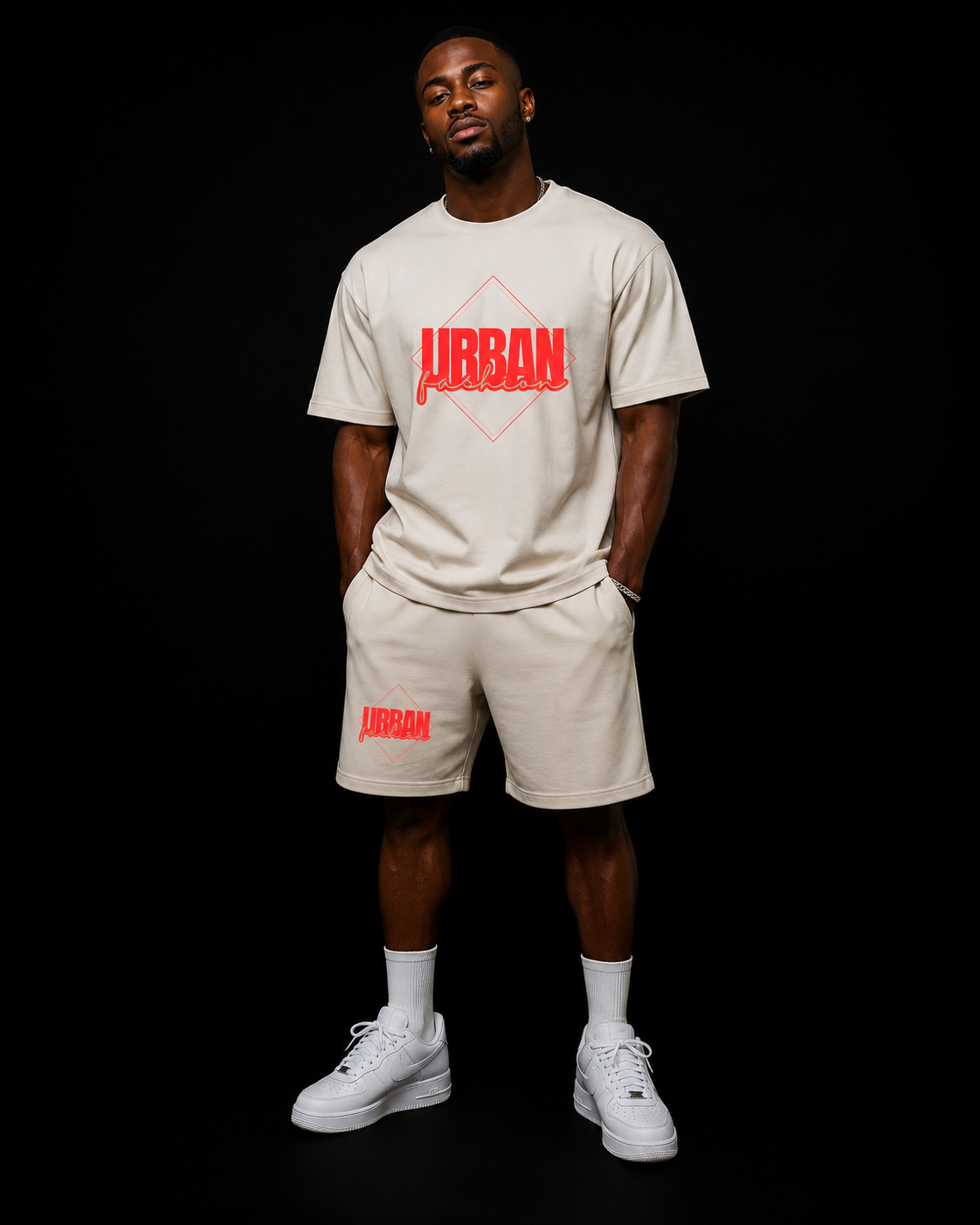 NEW! Urban Fashion Unisex Mockneck Short Set