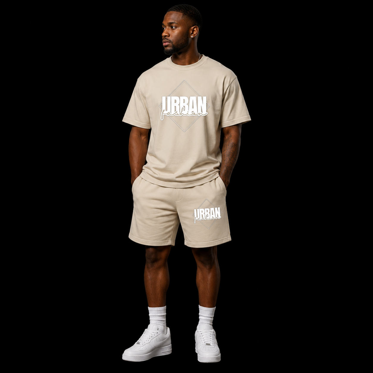 NEW! Urban Fashion Unisex Mockneck Short Set
