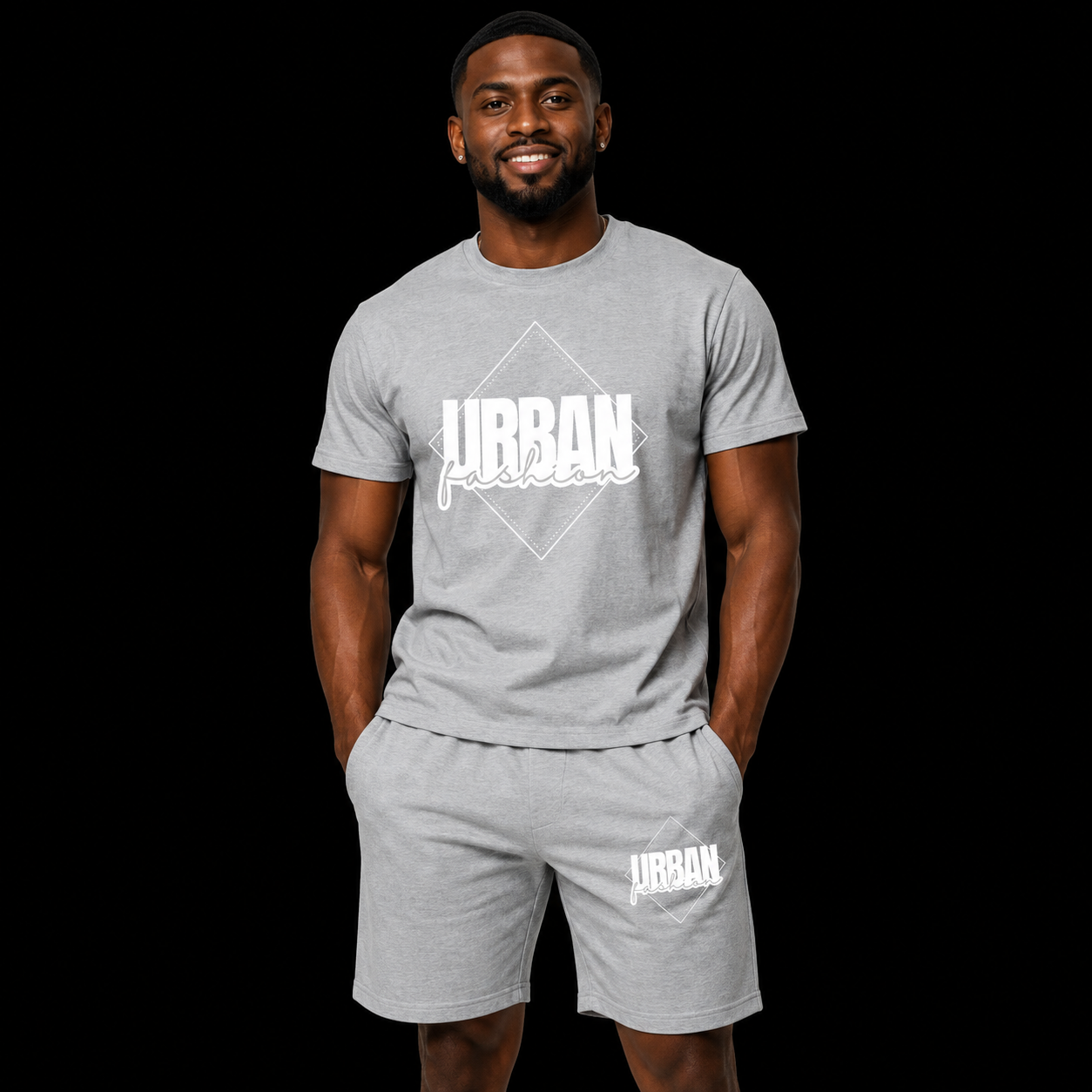 NEW! Urban Fashion Unisex Mockneck Short Set