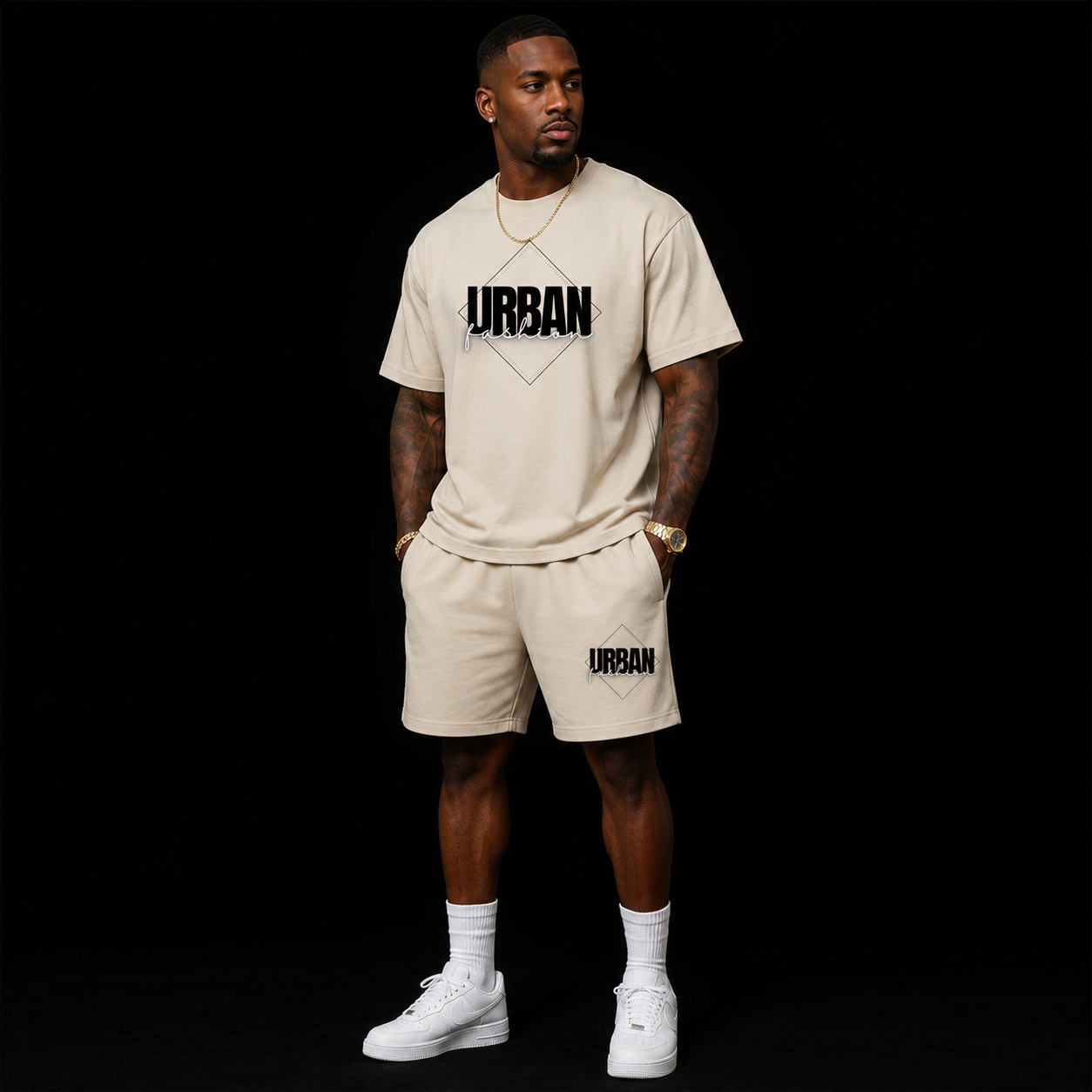 NEW! Urban Fashion Unisex Mockneck Short Set