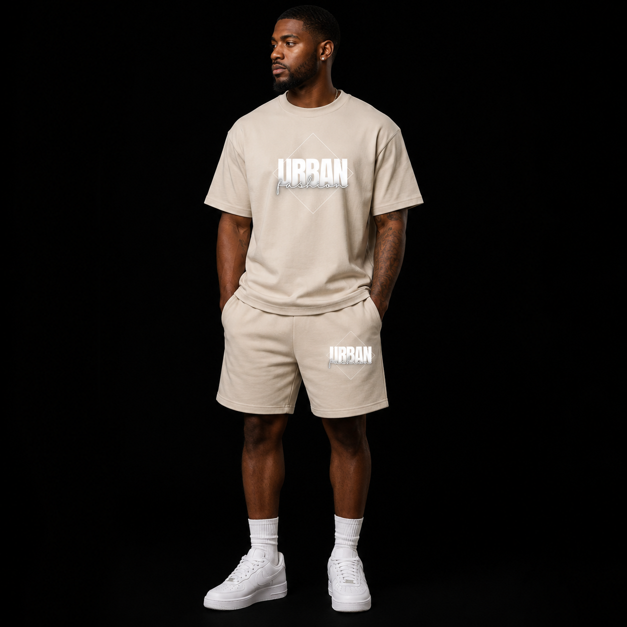 NEW! Urban Fashion Unisex Mockneck Short Set