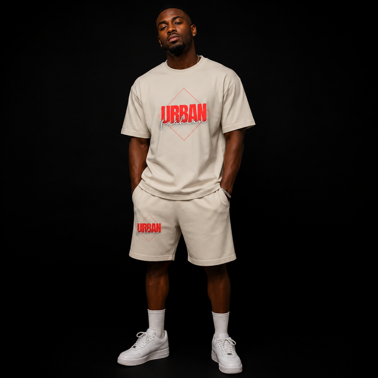 NEW! Urban Fashion Unisex Mockneck Short Set