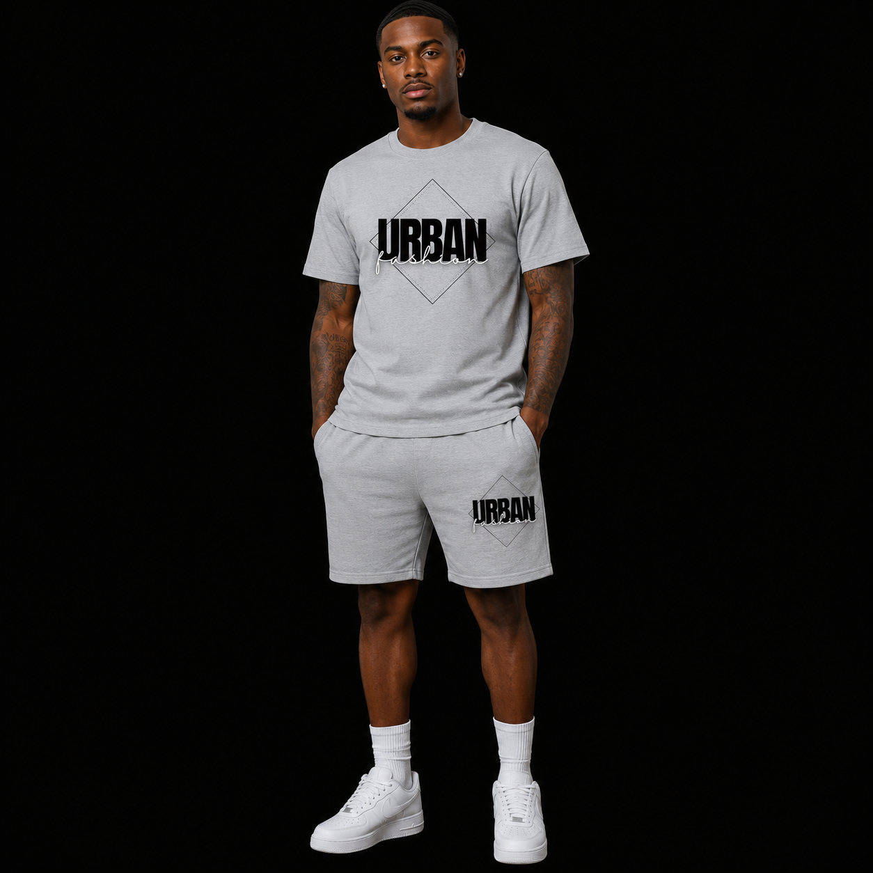 NEW! Urban Fashion Unisex Mockneck Short Set