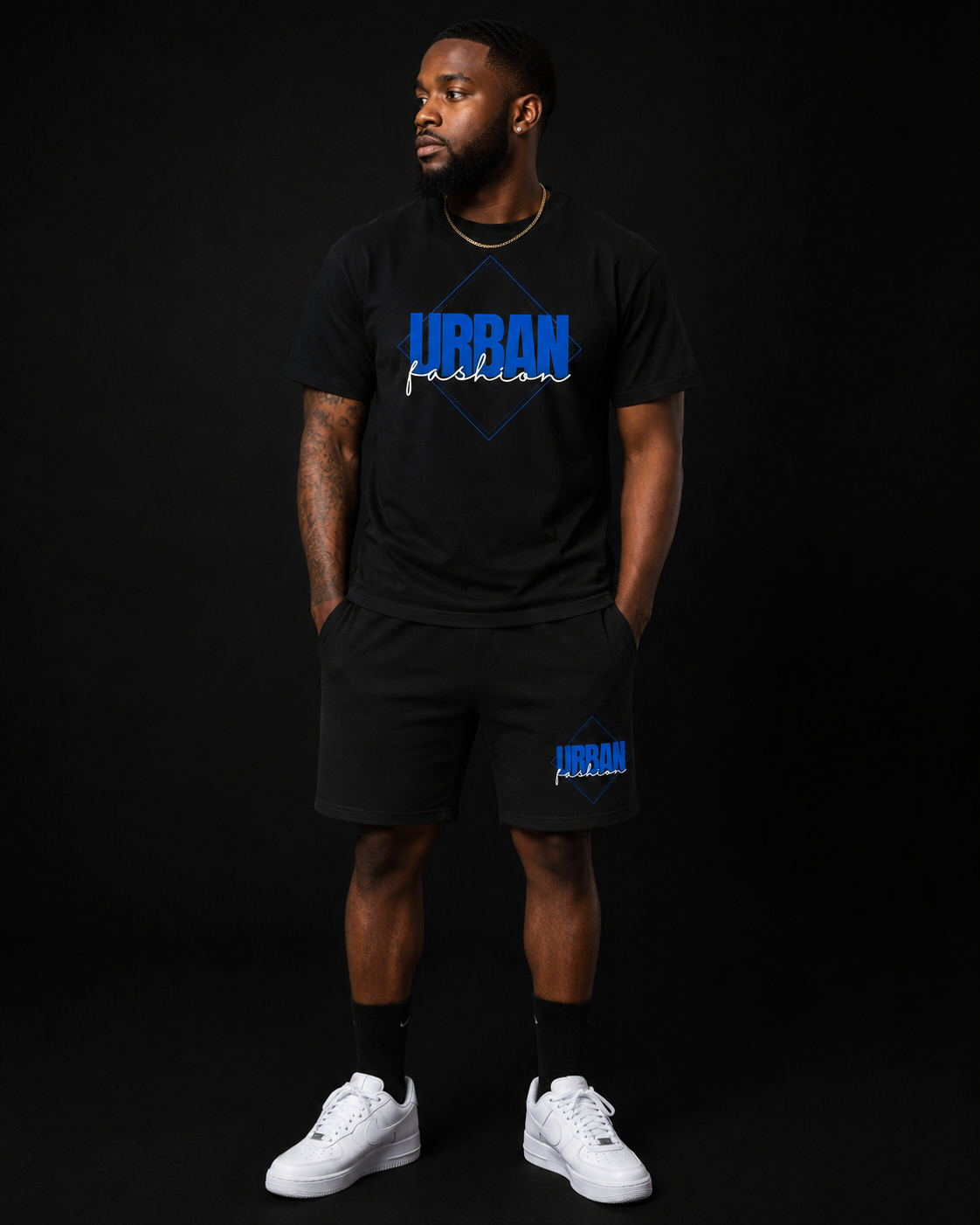 NEW! Urban Fashion Unisex Mockneck Short Set