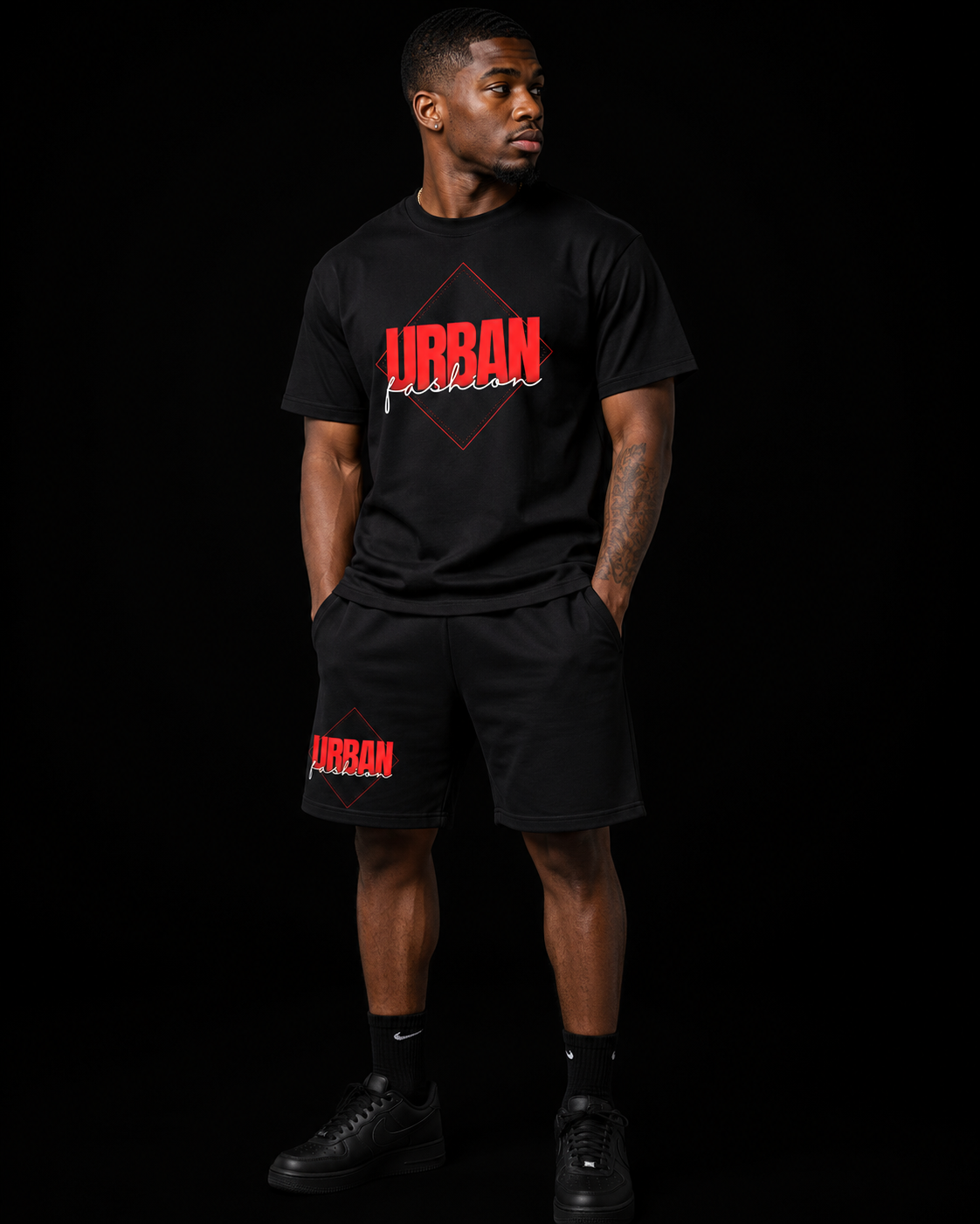 NEW! Urban Fashion Unisex Mockneck Short Set