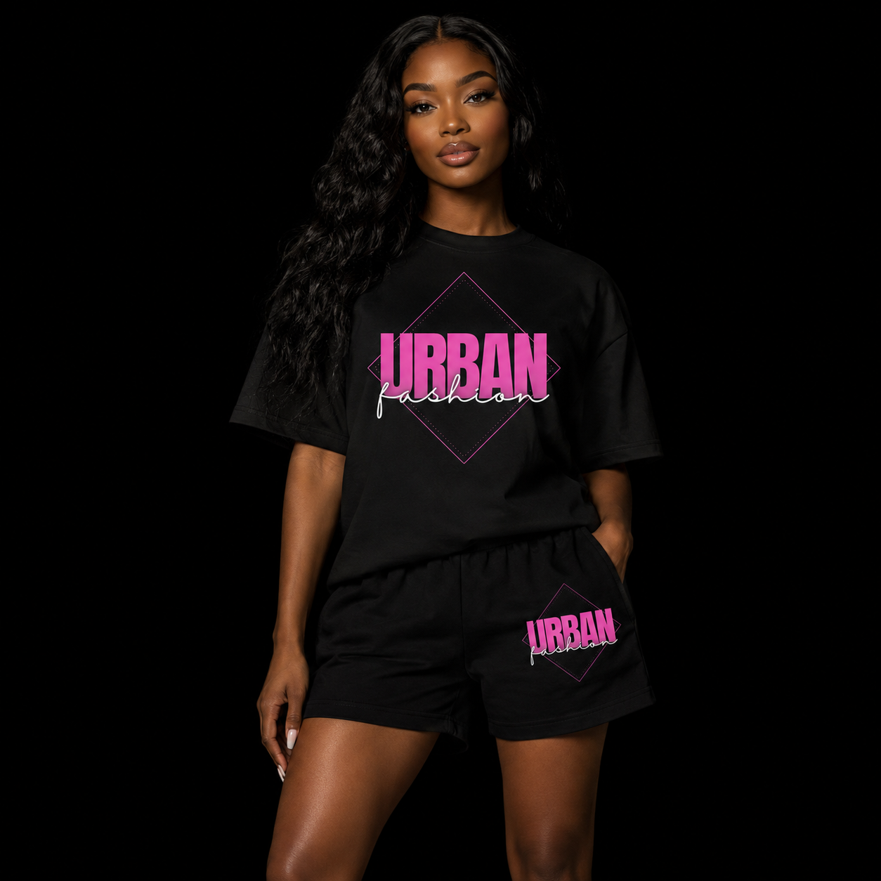 NEW! Urban Fashion Unisex Mockneck Short Set