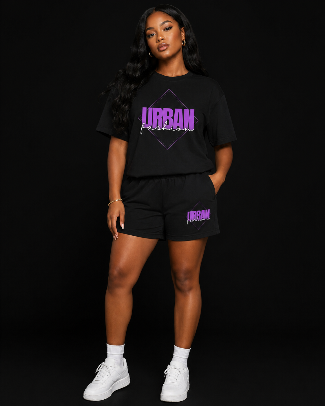 NEW! Urban Fashion Unisex Mockneck Short Set
