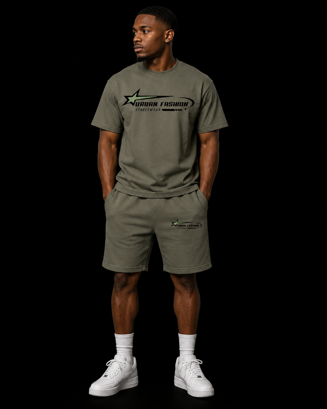 NEW! Urban Fashion Unisex Mockneck Short Set
