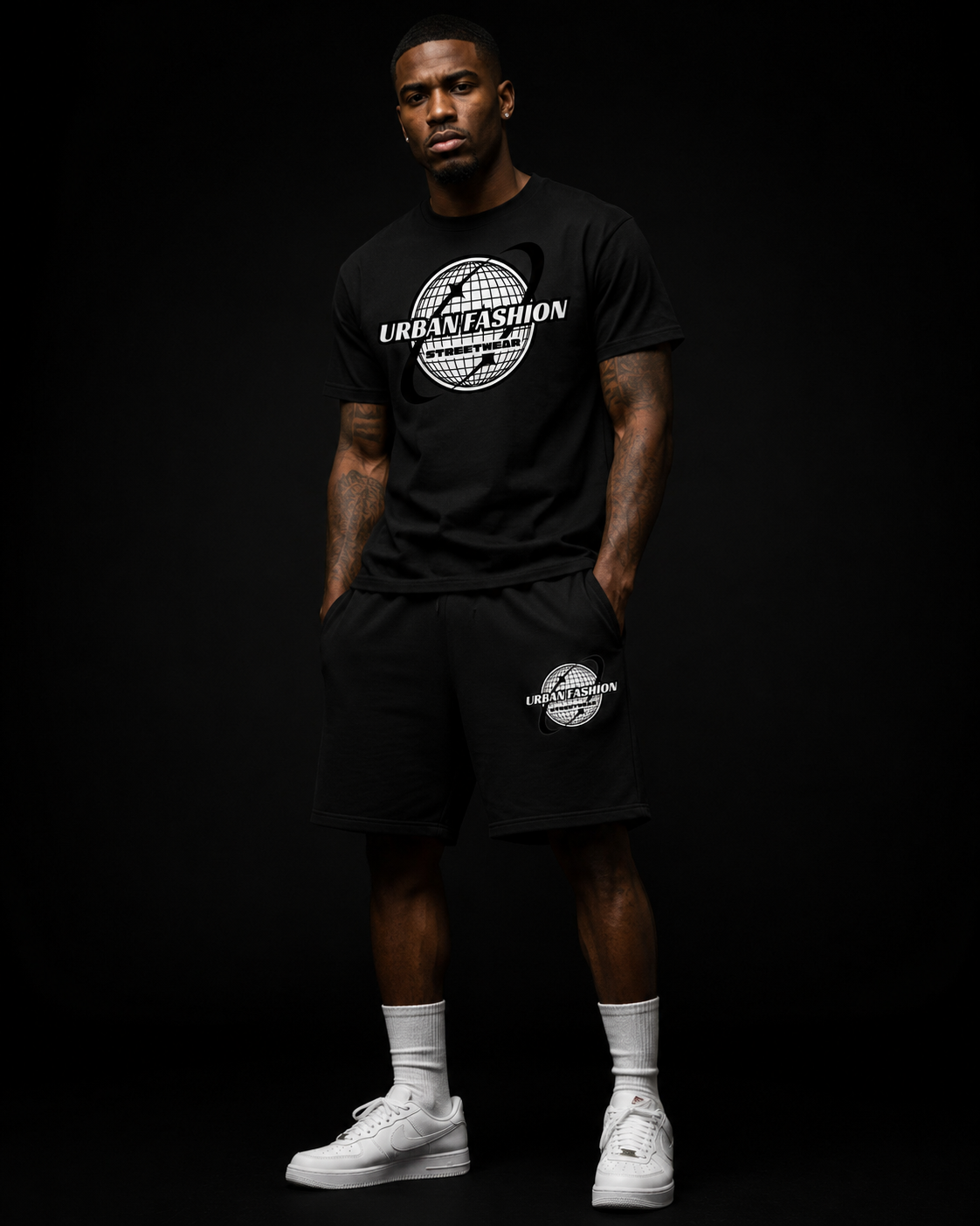 NEW! Urban Fashion Unisex Mockneck Short Set