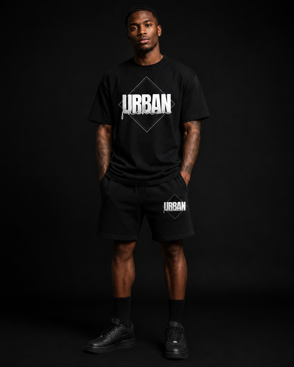 NEW! Urban Fashion Unisex Mockneck Short Set