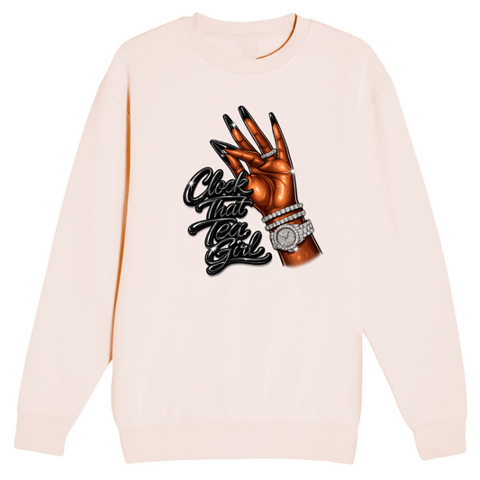 NEW! Women's Urban Wear [Clock That Tea] Crew Neck Sweater