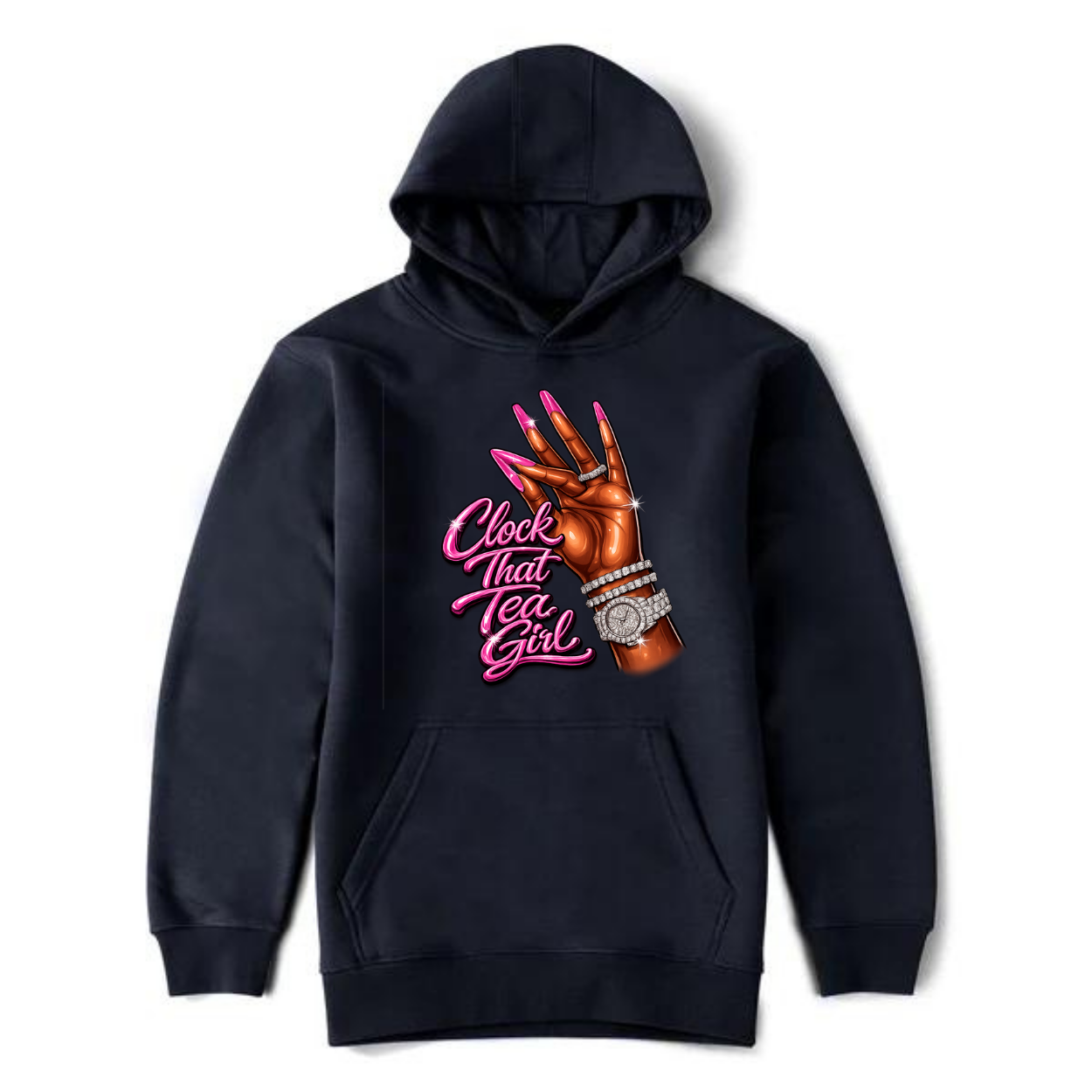 NEW! Women's Urban Wear [Clock That Tea] Pullover Hoodie