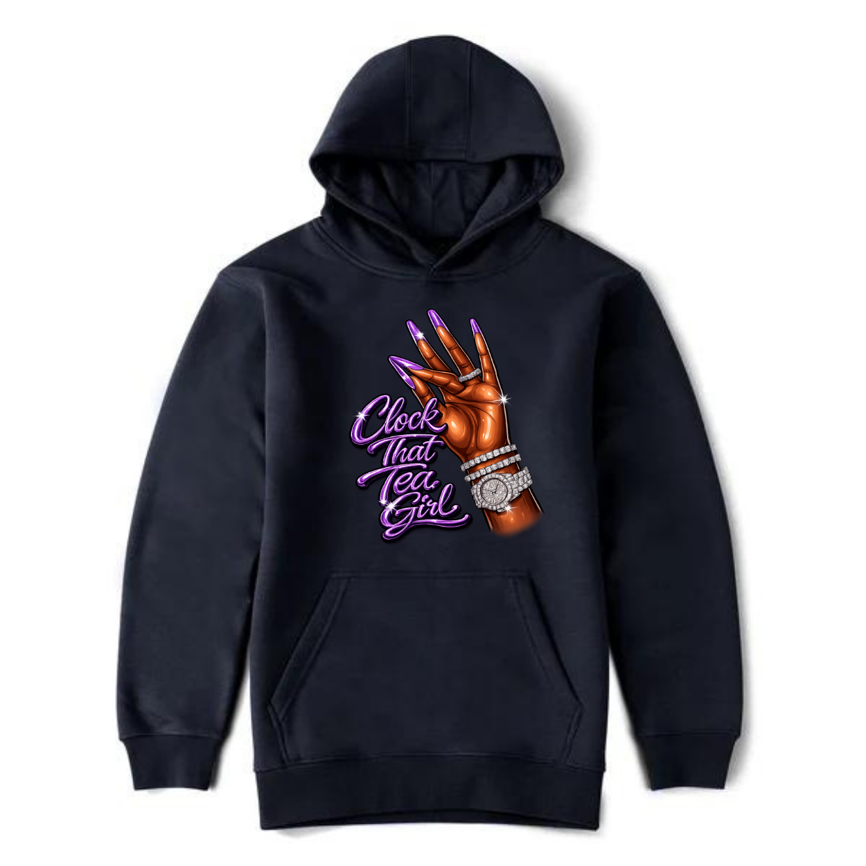 NEW! Women's Urban Wear [Clock That Tea] Pullover Hoodie