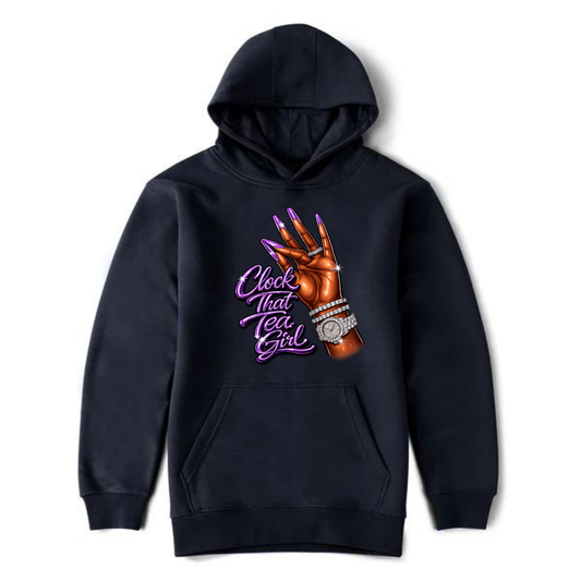 NEW! Women's Urban Wear [Clock That Tea] Pullover Hoodie