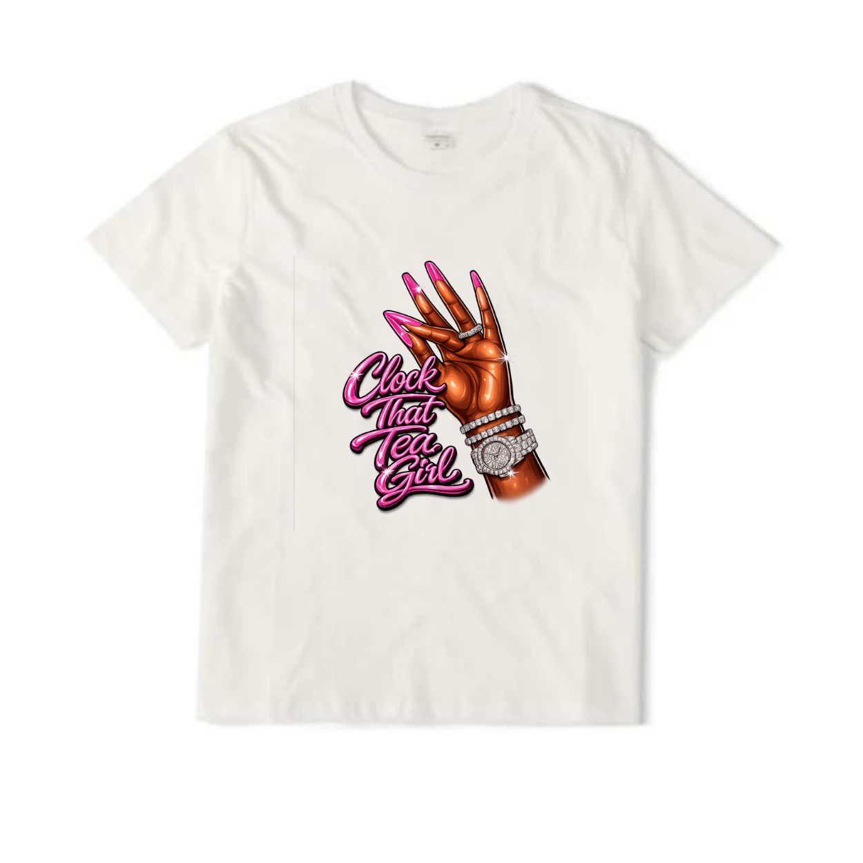 NEW! Women's Urban Wear [Clock That Tea] Mid Weight T Shirt