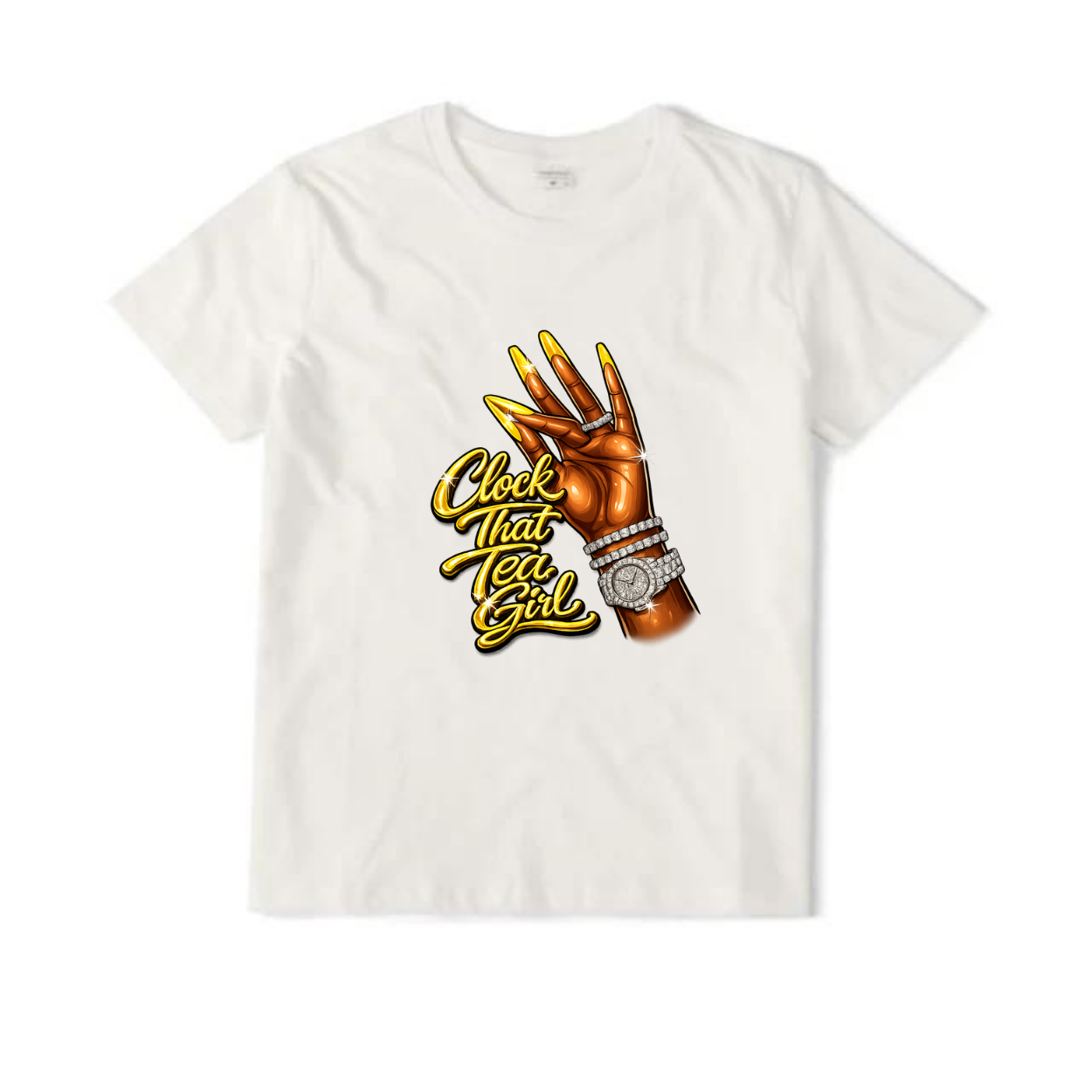 NEW! Women's Urban Wear [Clock That Tea] Mid Weight T Shirt