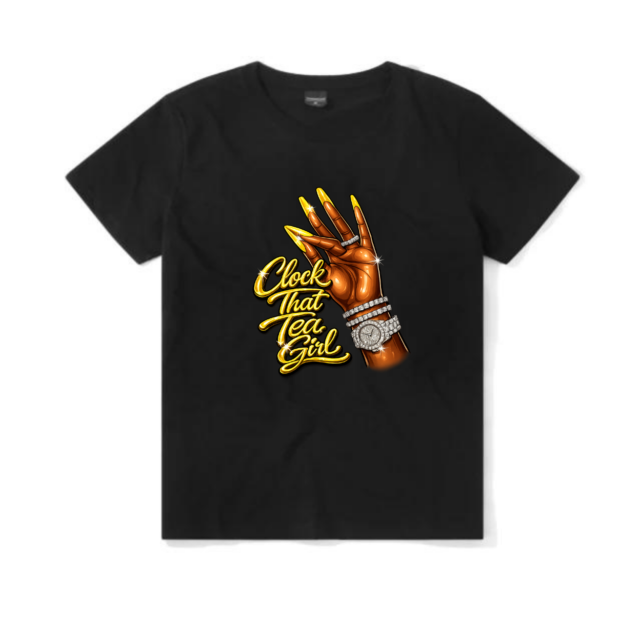 NEW! Women's Urban Wear [Clock That Tea] Mid Weight T Shirt