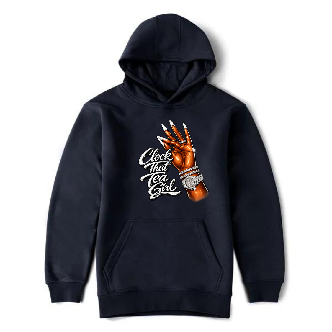 NEW! Women's Urban Wear [Clock That Tea] Pullover Hoodie