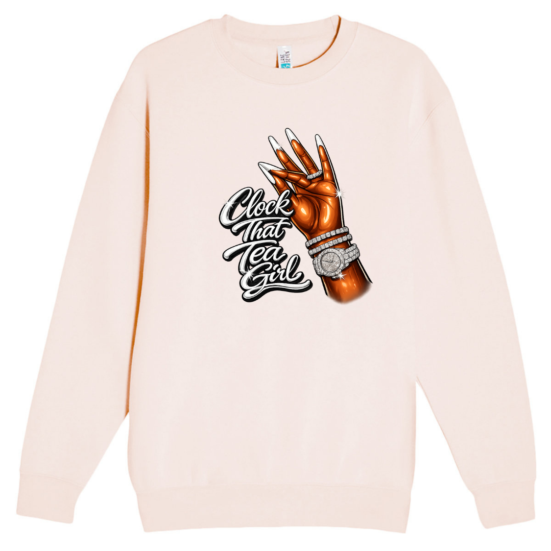 NEW! Women's Urban Wear [Clock That Tea] Crew Neck Sweater